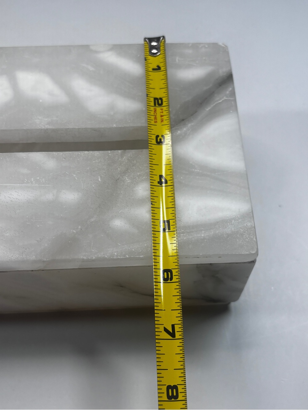 White Alabaster Tissue Box Cover W/lid Rectangular Stone Holder Facial Holder - Picture 16 of 16